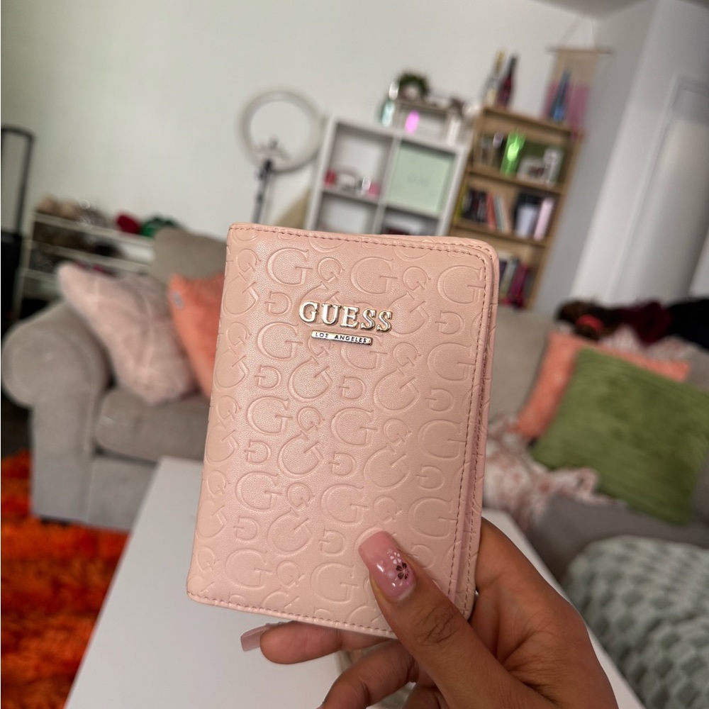 Guess Blush Embossed Card Holder